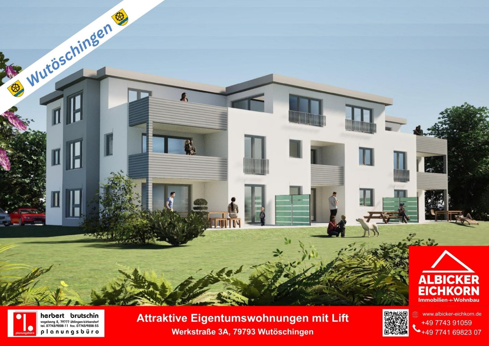 Wutöschingen: 3 Zi. EG mit Terrasse ca. 98 m² - Wohnung 3 - Werkstraße 3a, 79793 Wutöschingen – Neubau 