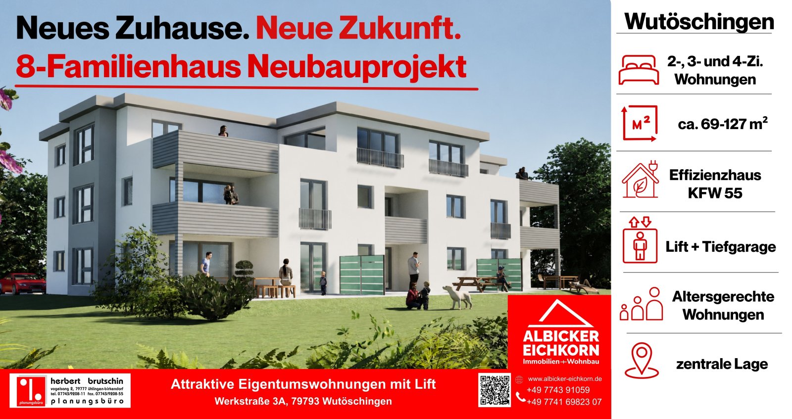 Wutöschingen: 4 Zi. DG Penthouse mit Dachterrasse ca. 127 m² - Wohnung 7 - Werkstraße 3a, 79793 Wutöschingen – Neubau Wutöschingen: 4 Zi. DG Penthouse mit Dachterrasse ca. 127 m² - Wohnung 7 - Werkstraße 3a, 79793 Wutöschingen – Neubau