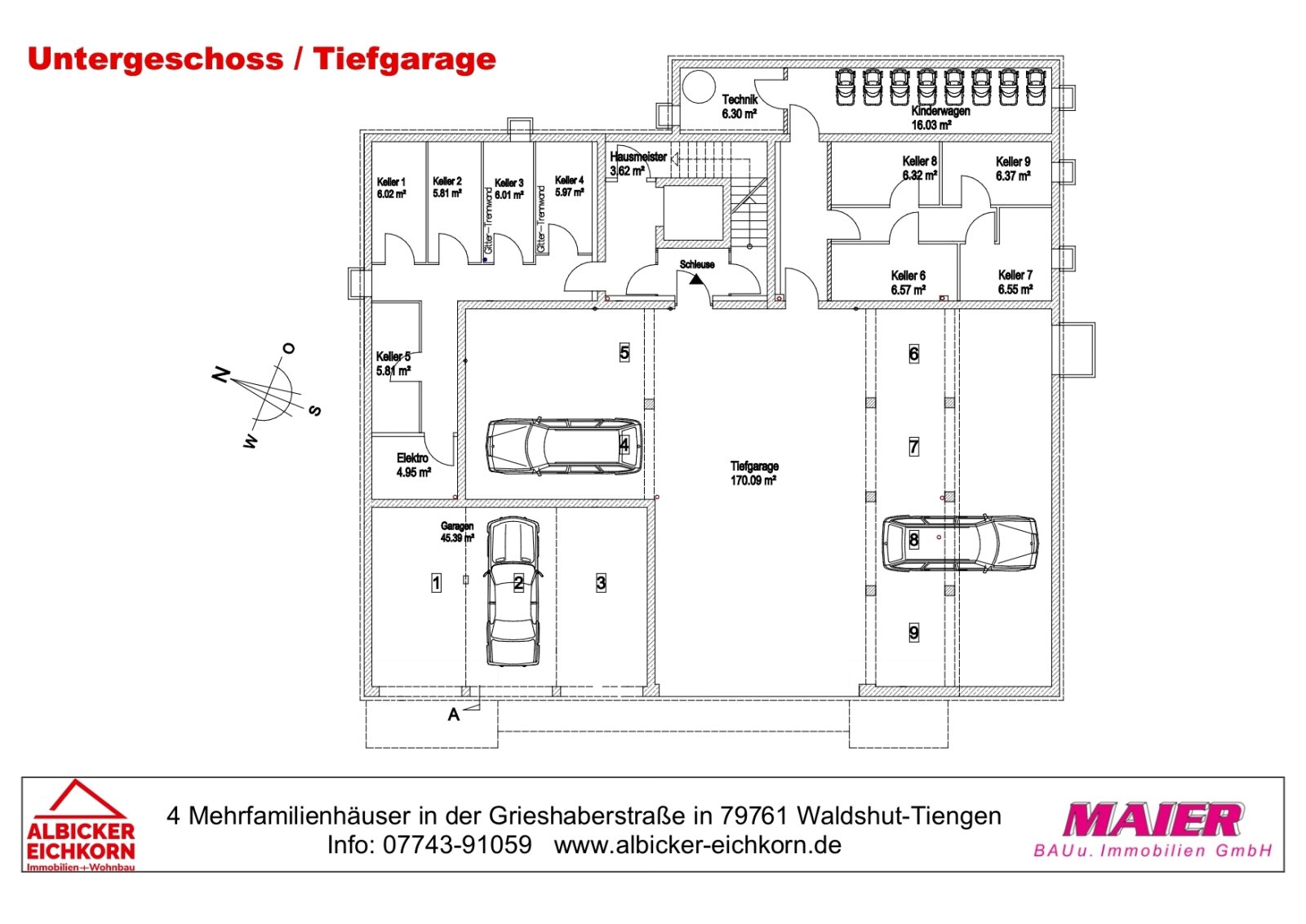 Haus 3: Untergeschoss-Tiefgarage
