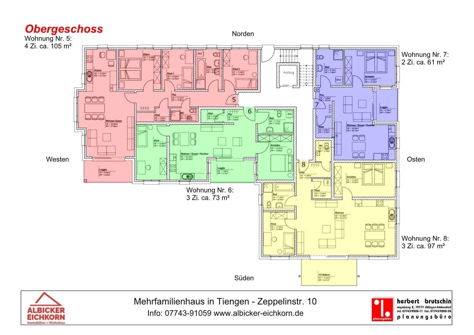 Übersicht Grundriss Obergeschoss