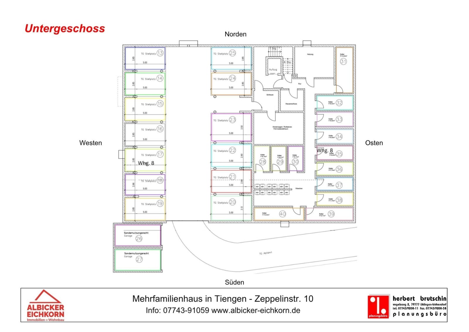 UG: Tiefgarage 17 und Keller 35