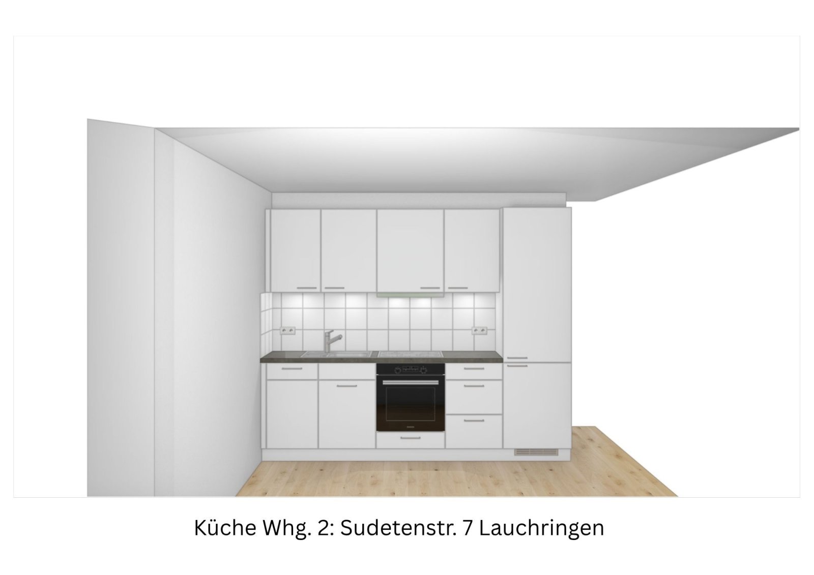 Einbauküche an der Wand zum Bad Einbauküche an der Wand zum Bad