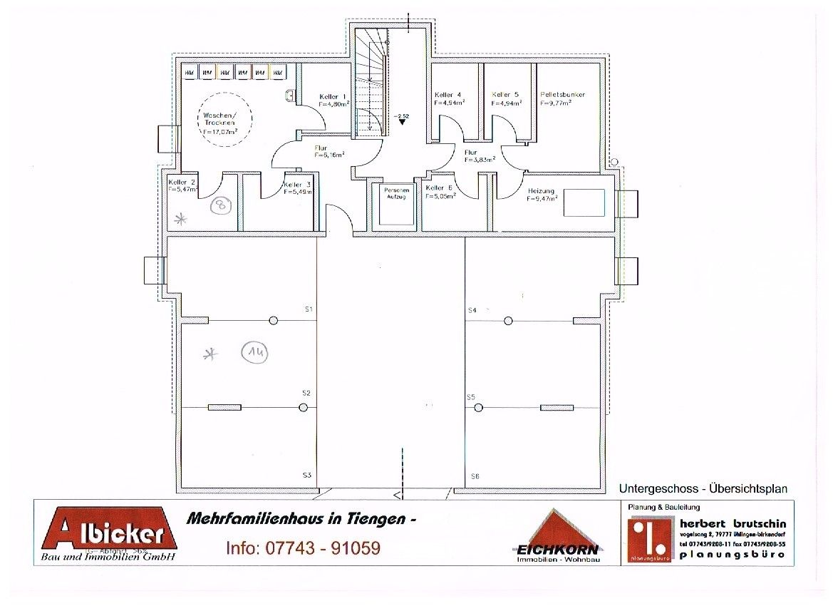 Untergeschoss Tiefgarage 14 60 € und Keller Nr. 8 Untergeschoss Tiefgarage 14 60 € und Keller Nr. 8